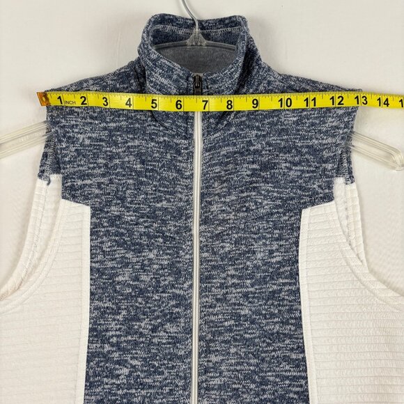 Tek Gear Vest Full Zip Marled Blue White/Cream Pockets Women's M - Picture 8 of 10